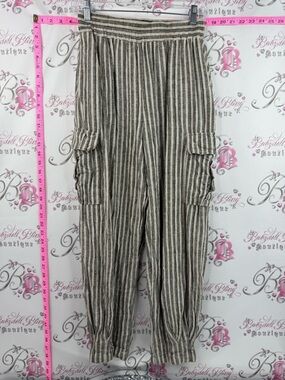 BDG joggers stripes tan Beige and Black Striped Cargo Joggers